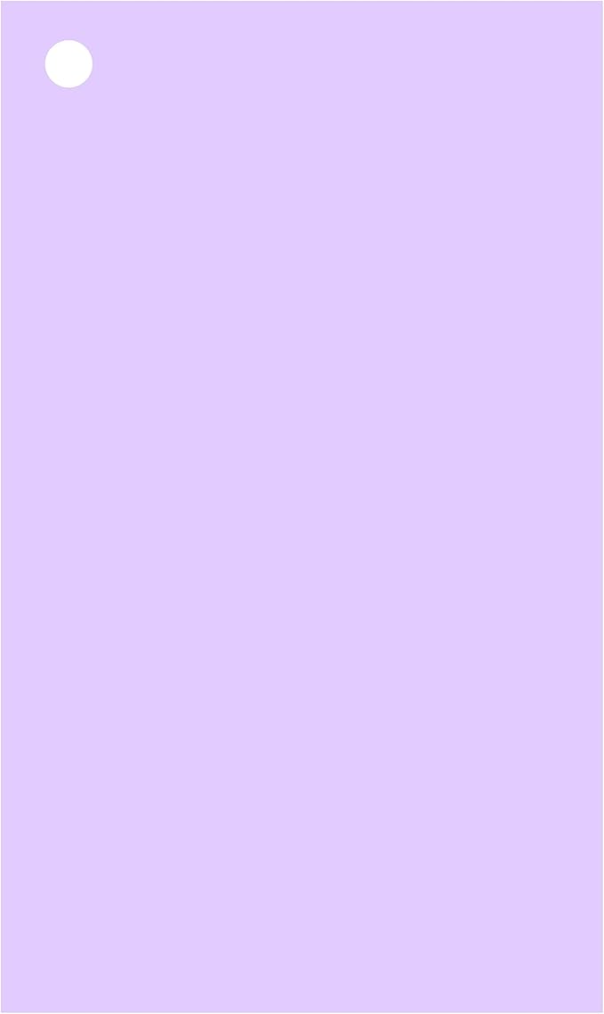 Colonial Cards: 150 Color Cardstock 3" x 5" Index Cards, Unruled with Corner 1-Hole Punched and 4 Binder Rings, Light Purple