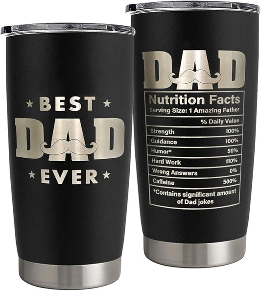 Dad Gifts for Men, Dad Tumbler Cup for Father's Day Birthday, 20 oz Stainless Steel Insulated Coffee Mug Double Wall Travel Mug with Lid