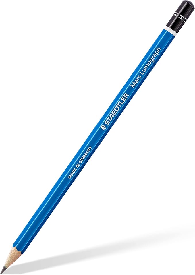 STAEDTLER Mars Lumograph H Graphite Art Drawing Pencil, 6 Pencils