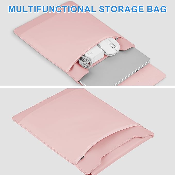 HoYiXi 13.6'' Laptop Sleeve Case Leather Bag with Stand Compatible with MacBook Pro 14/MacBook Air 13(M1 M2)/ASUS Vivobook 14/Dell XPS 13/ASUS Acer Matebook 13 14'' Laptop case,