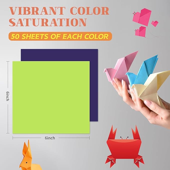 200 Sheets of Black Origami Paper,6x6 inch Double Sided Color, kit for kids,Colored Paper Kit Gifts for Beginners