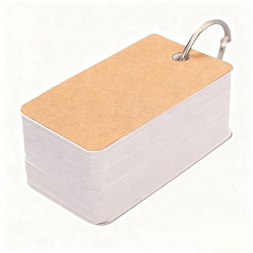 Thicken Blank Flashcards Portable Index Cards with Ring for Studying Message Note Business Card