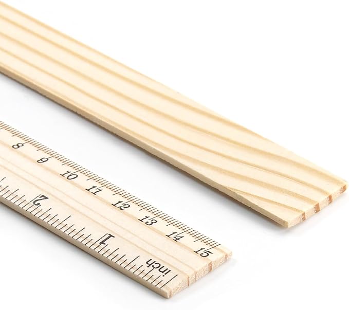 Utoolmart 2 Pcs Wooden Straight Ruler, 15cm / 6-inch Double-Sided Scale Ruler, Measuring Tool for Engineering Office Architect and Drawing