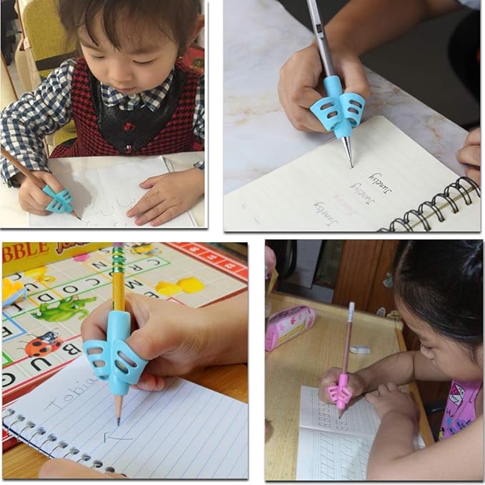 Pencil Grips for Kids Handwriting Pencil Grip Posture Correction Training Writing AIDS for Kids Toddler Preschoolers Students Children Special Needs (3 PCS) (3)