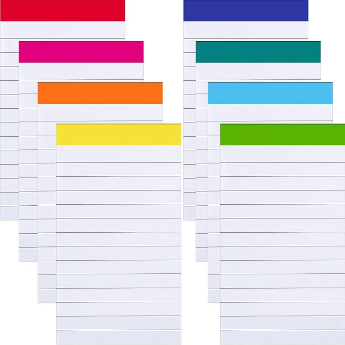 Tenceur 8 Pack Small Note Pads 4 x 6 Inch College Ruled Lined Legal Pads Refills Mini Pocket Tear off Writing Memo Notepads 60 Sheets Mini Scratch Notebook for School Office Supply (Rainbow Color)