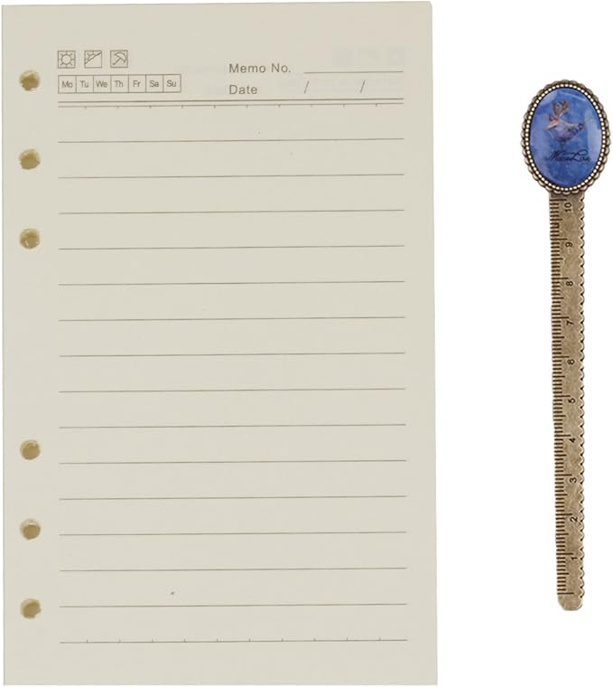 A6 Lined Refill Paper 6 Hole Punched Filler Paper Refills for A6 Loose Leaf Notebook Travel Journal Personal Diary Planner Binder, 80 Sheet/160 Page, 4.1" x 6.5"