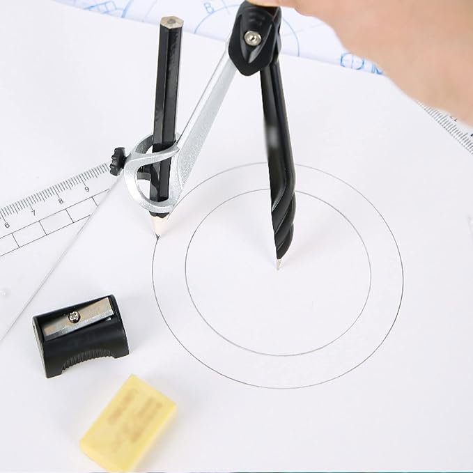 Compass Geometry Tool Compass Professional Drawing Tools Set Multifunctional Compass Learning Special Math Geometry Drawing Math Supplies Drafting Tools Geometry Tool Set (Color : B)