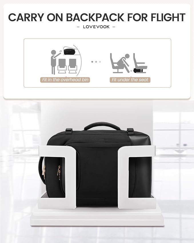 LOVEVOOK 40L Travel Backpack for Women Men, Large Carry on Backpack for Airplanes TSA Personal Item Travel Bag fits 15.6" Laptop, Waterproof Weekender Essentials Airline Approved with 2 Packing Cubes