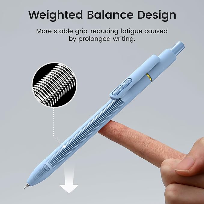 8Pcs Blue Gel Pens - 0.7mm Blue Ink Pens Medium Point | Smooth Writing - Quick Drying Retractable Pen for Men Women (Morandi - 8Pcs)