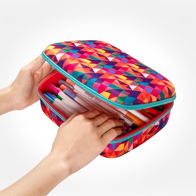 ZIPIT Jumbo Pencil Case for Girls, Cute Pencil Box for School, Large Capacity Stationery Organizer Box ,Colorful