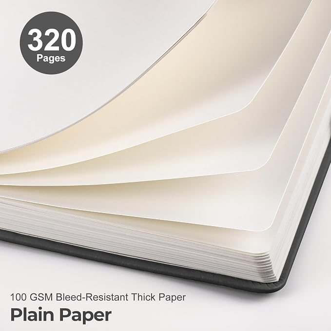 EMSHOI Blank Journal Notebook, 320 Pages, A5 Size (5.7'' x 8.3'')