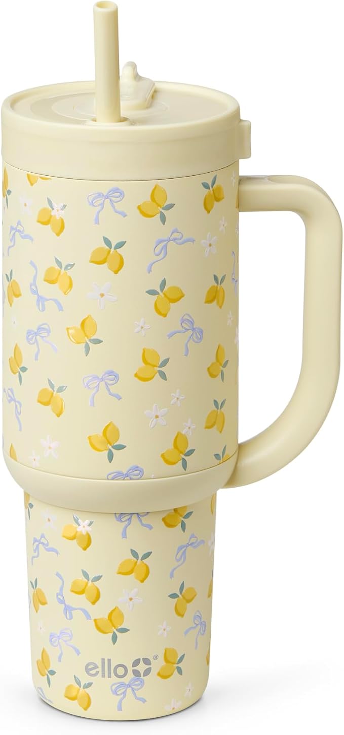 Ello Oasis 30oz Tumbler with Handle & Retracting Straw | Reusable Insulated Stainless Steel Cup 100% Leakproof | Gifts for Teens Women | Keeps Cold for 24 Hours | Cup Holder Friendly | Main Squeeze