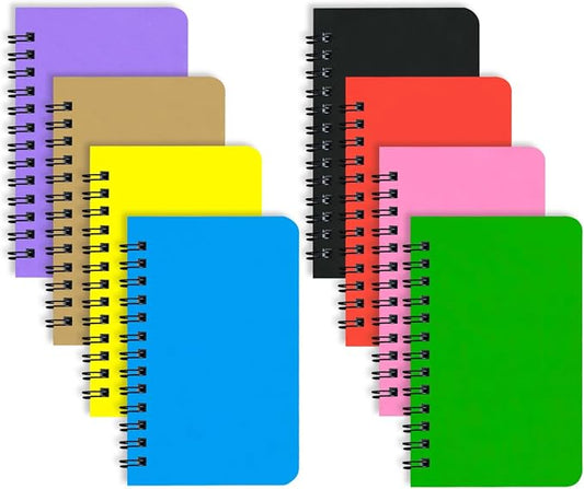 KTOJOY 8 Pack Small Spiral Notebook Pocket Notebook 3x5 Spiral Notepads With Lined Pages, Small Top Spiral Notebook Little Mini Memo Steno Note Pads for Outdoor Home Office College School