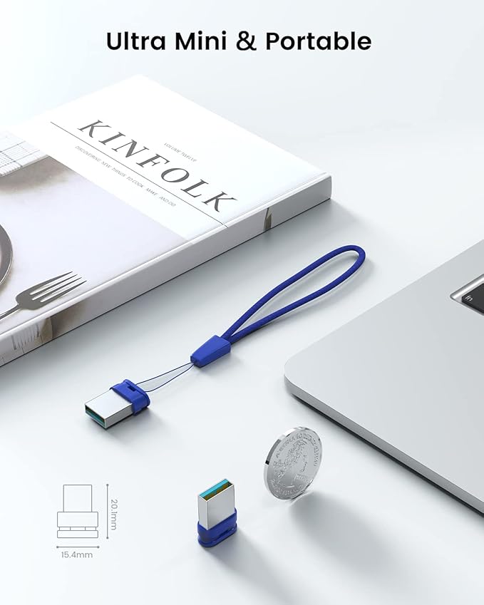 K&ZZ 32GB USB Flash Drive 3.0 with Lanyard 2 Pack 32 GB USB 3.0 Thumb Drive Ultra High Speed Small Memory Stick 32GB USB Drive Pendrive, Blue