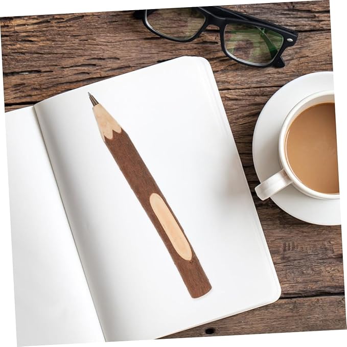 Ciieeo 10pcs Tree Bark Texture Wood Ballpoint Pens 17cm Small Portable Writing Pens Biodegradable for Office and School Use