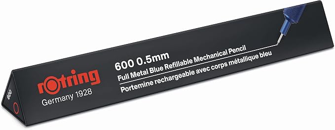 Rotring 600 Mechanical Pencil 0.5 mm Blue Full-Metal Pencil Body Hexagonal Drafting Stocking Stuffer Holiday Gifts for College Students Christmas Gifts for Teachers