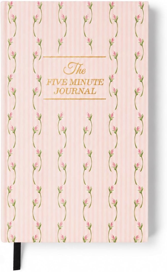 Ditsy Tulip Five Minute Journal, Daily Gratitude and Self-Reflection Diary