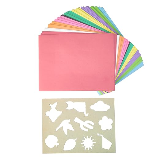 Colorations Lightweight Construction Paper, Value Pack, 10 Colors, 300 Sheets with Bonus Stencil, Everyday Use, Classroom Supplies, Daycare Supplies, Pre-School, at Home use