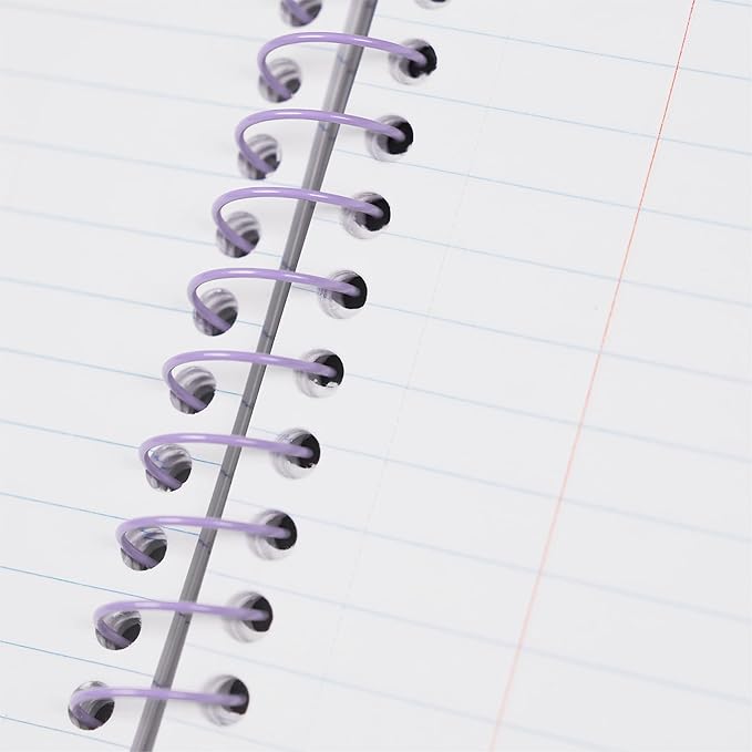 Yoobi Multicolor Gingham Spiral Notebook | 1 Subject Notebook College Ruled | 100 Perforated, 3-hole Punched Sheets | 2 Interior Pockets | PVC Free, FSC Certified Paper | For School, Office & College