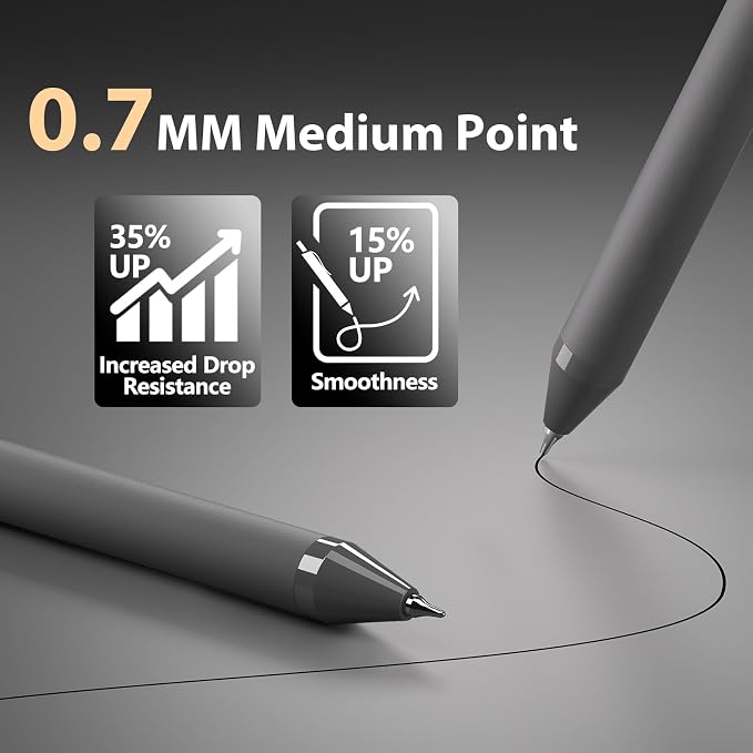 24 Pack Gel Pens Black Ink, 0.7mm Fine Point Smooth Retractable | Quick-Drying No Smudge, Left Handed Writing Pens for Journaling Note Taking School Office Service Cheap Pens Bulk