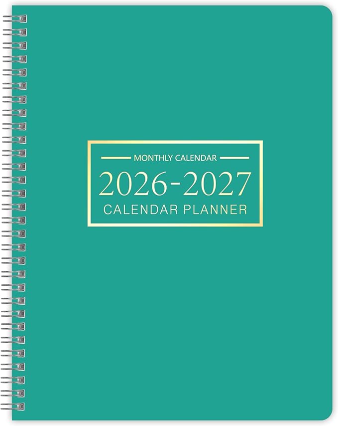 Monthly Planner 2026-2027, 2026 Calendar 24 Months Planner, Jan 2026 - Dec 2027, 8.6" x 11", Academic Calendar Hard PVC Cover with Spiral Bound, Perfect for School & Office for Women & Men