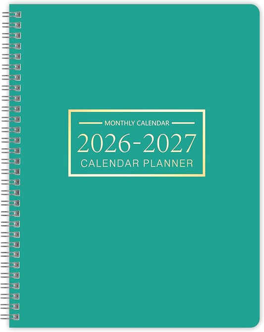 Monthly Planner 2026-2027, 2026 Calendar 24 Months Planner, Jan 2026 - Dec 2027, 8.6" x 11", Academic Calendar Hard PVC Cover with Spiral Bound, Perfect for School & Office for Women & Men