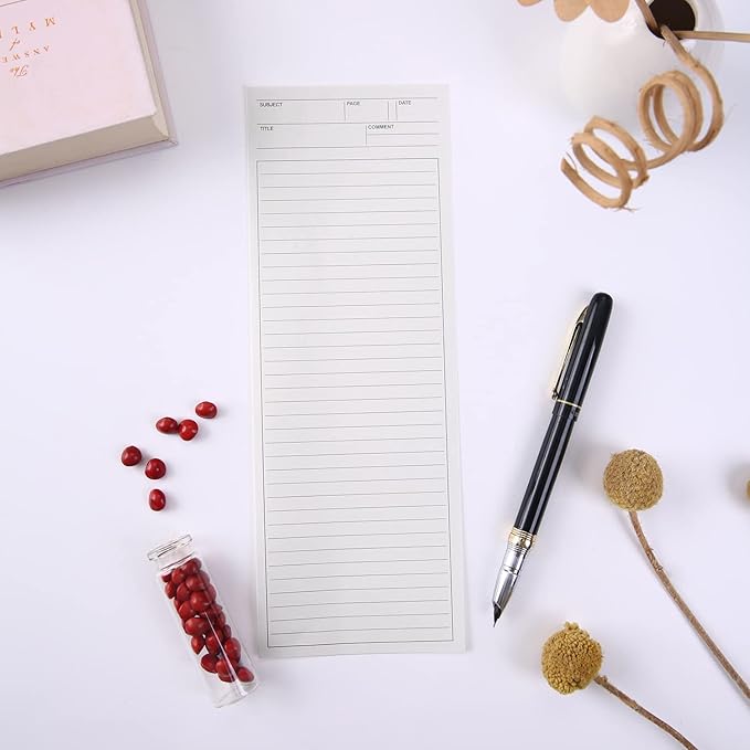 4 Pack Lined Paper Notebook, 9.8 × 3.5 inches Long Strip Notepad, Personalized Memo Pads for Planning, Tasks, Appointments, Reminders, Home, Office, 50 Sheets Per Note Pads (Lined)
