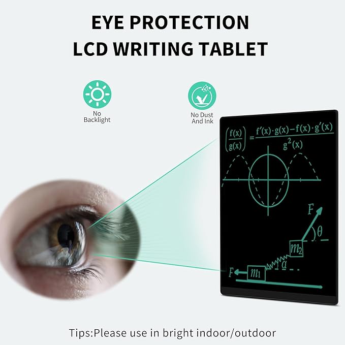 LCD Writing Tablet for Adult: Double-Sided 9.5&8in Full Screen Drawing Tablet Reusable Erasable Digital Notepad for Kids and Adults Gift for Birthday