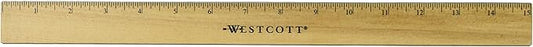 Westcott Ruler with Double Brass Edge, 16ths and Metric, 15-Inch (05225)