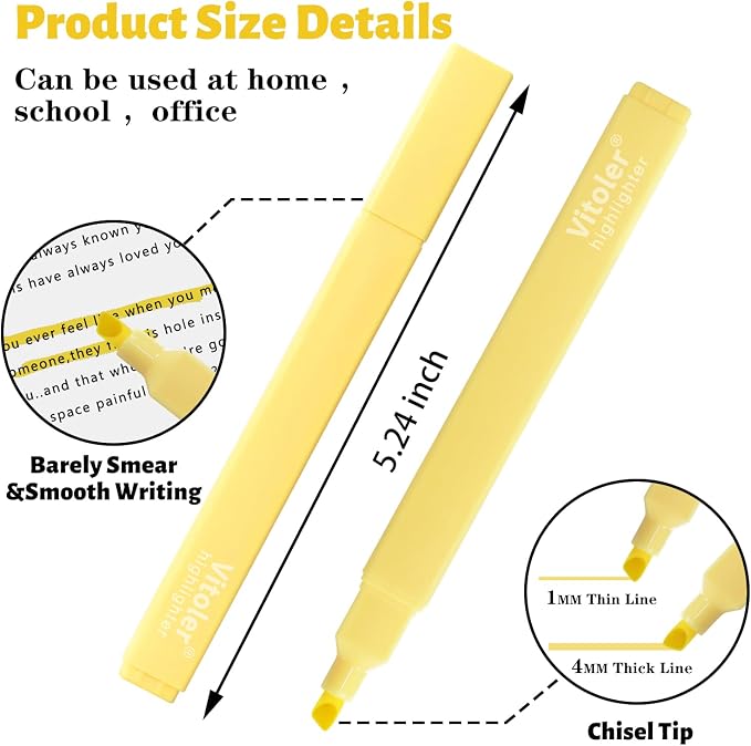 Piochoo Highlighters,8Pcs,Pastel Chisel Tip Bible Highlighter No Bleed | Highlighters Assorted Colors,Soft Tip,Fast Dry,for Highlighting,Underlining Bible Journaling,Back to School Supplies
