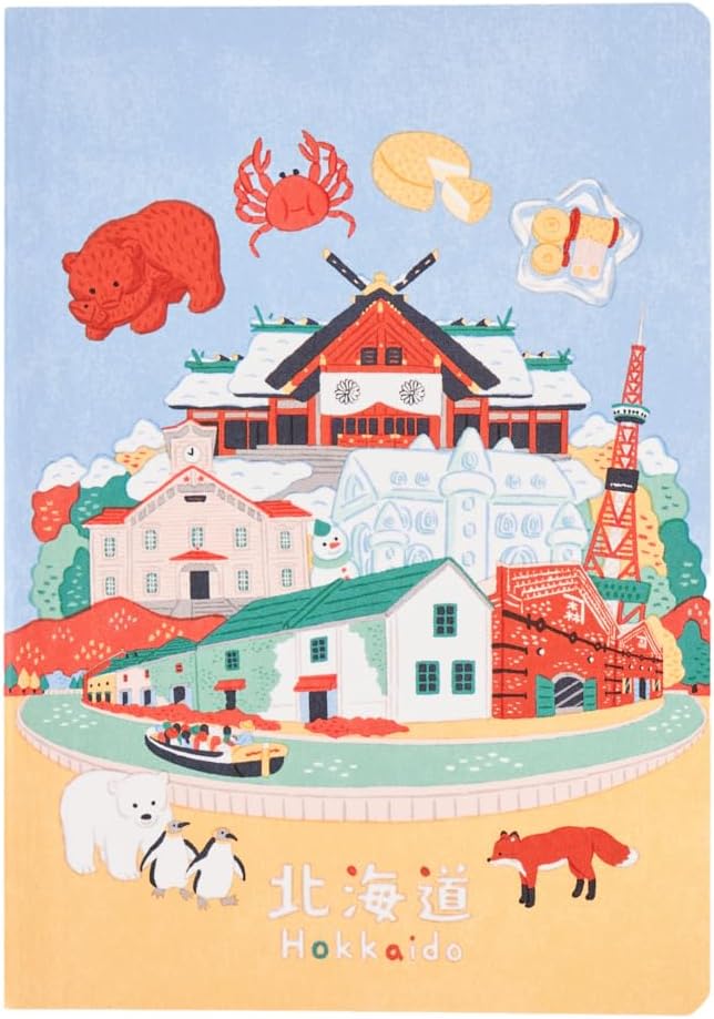 NOLTY JAPAN NOTE, A6 Notebook Featuring Japanese Design, 3.5mm Dot Grid, 80 Pages, Hokkaido, JP0109