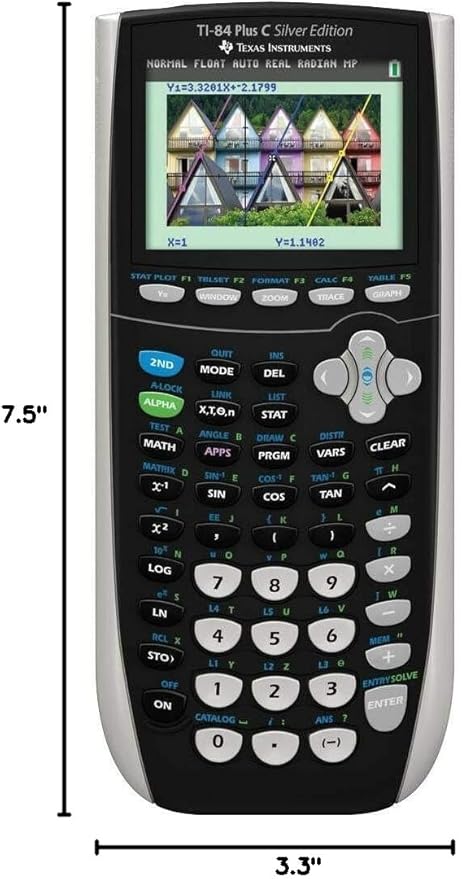 Texas Instruments TI-84 Plus C Silver Edition Graphing Calculator, Black (Renewed)