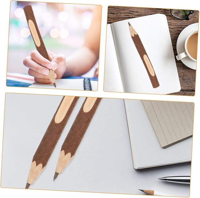 SUPVOX Wooden Ballpoint Pens 17cm Tree Bark Small Ballpoint Pens Biodegradable Natural Wood Writing Accessory 10pcs for Office and School Use
