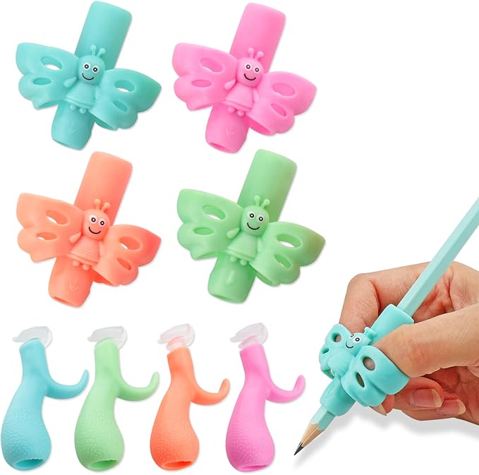 JuneLsy Pencil Grips for Kids Handwriting gripper Pencil Holder Posture Correction Training Writing AIDS for preschooler Kids toddler Children 3-7Year