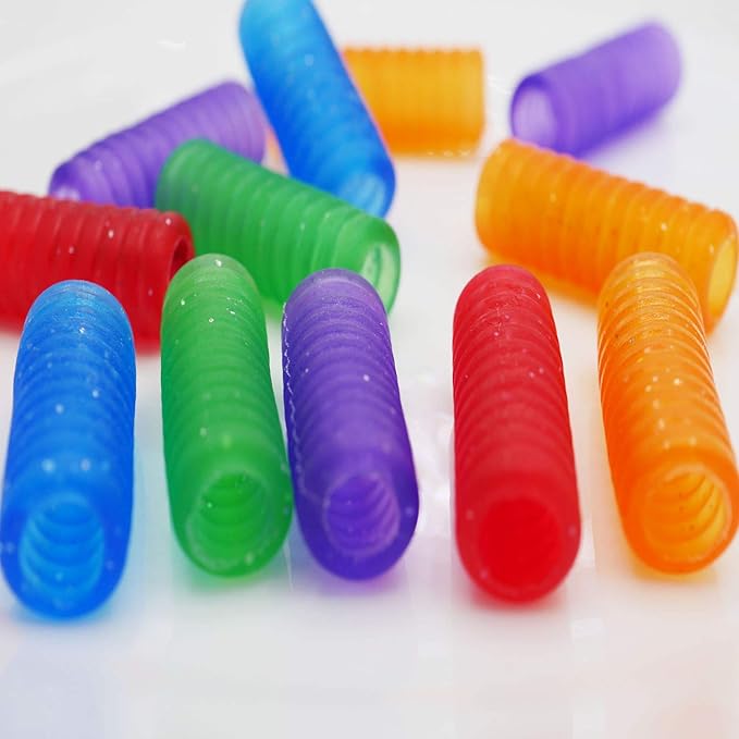 Assorted Colors Rubber Pencil Grips - Grippies for Pencils/Pens in Regular Size (12 Pcs)