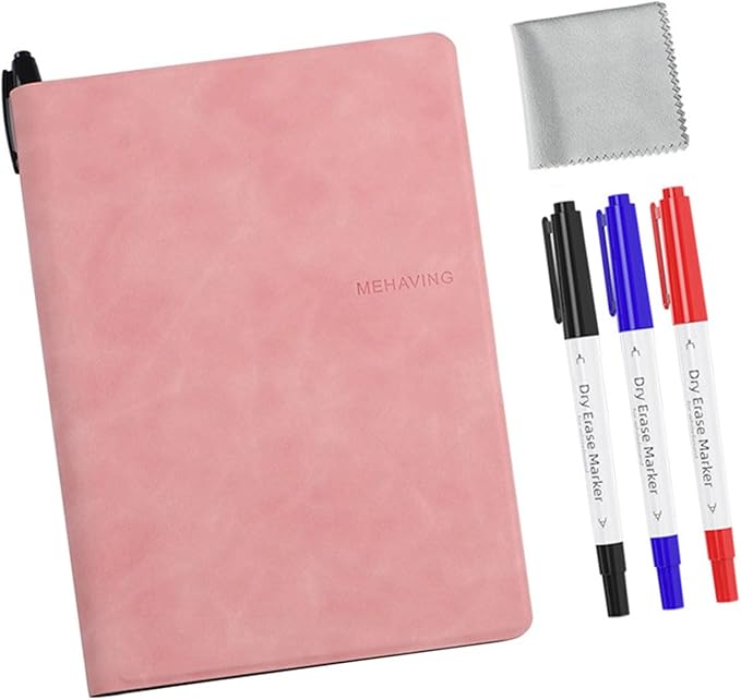 Double-Side Magnetic Whiteboard Notebook with Erasable Marker Portable Writing Board for Office Meeting Writing Drawing Erasable Notebook