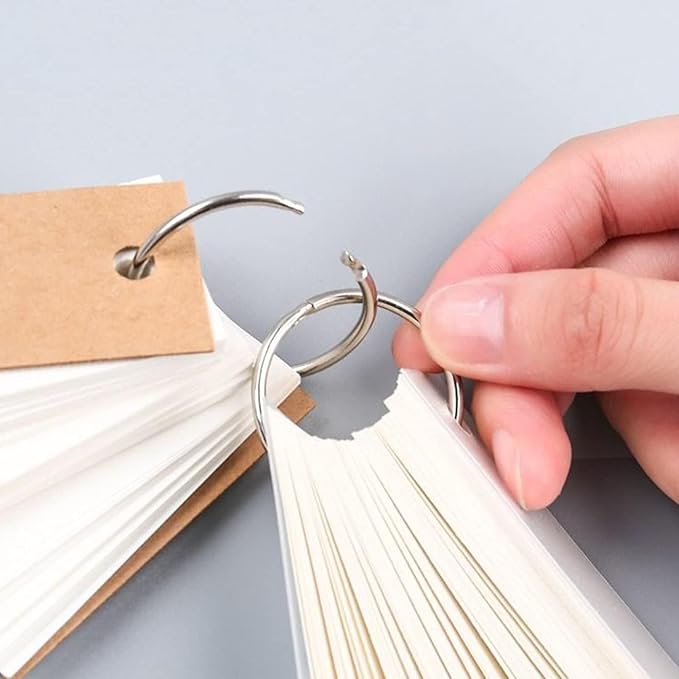 OWLKELA 100Pcs Inch Binder Rings 1inch, Loose Leaf Metal Rings for Cards & Documents, Nickel Plated Steel Clip & Key Rings