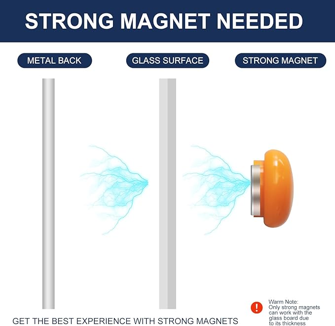 TSJ OFFICE Glass Dry-Erase Board - 48 x 32 Inches Wall Mounted Glass Whiteboard, Large Frameless Magnetic White Board for Office, Home & School, Gray