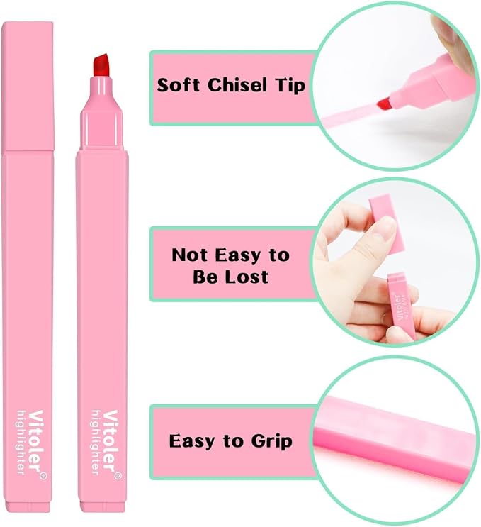 Highlighters, Pastel Highlighters Set, Assorted Color , Chisel Tip 20Pcs | cute ,high quality for bible study,books,journal,writing,school office