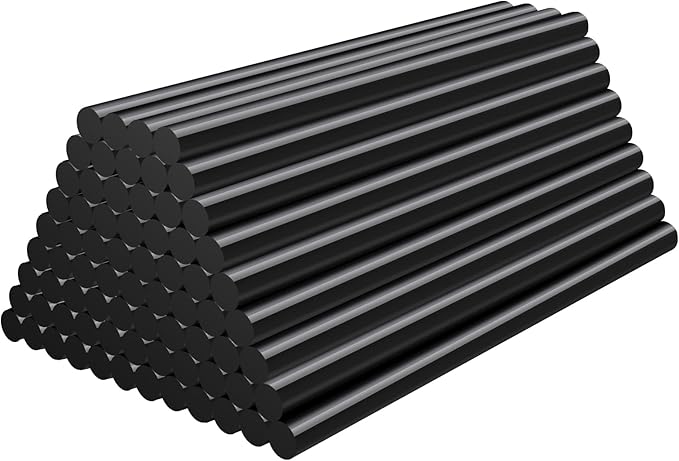 72pcs Black Hot Glue Sticks, 0.43"x8" Full Size Glue Sticks for Car Dent Repair, Wax Seal Stamp Crafting DIY Art School Gluing Project Repair Sealing