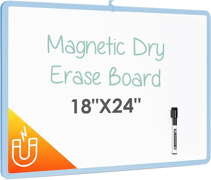 Mr. Pen- Magnetic Whiteboard Dry Erase, 18x24 Inches, Dry Erase Board with Black Fine Point Marker, Magnetic White Board for Students, Home, Office and Classroom