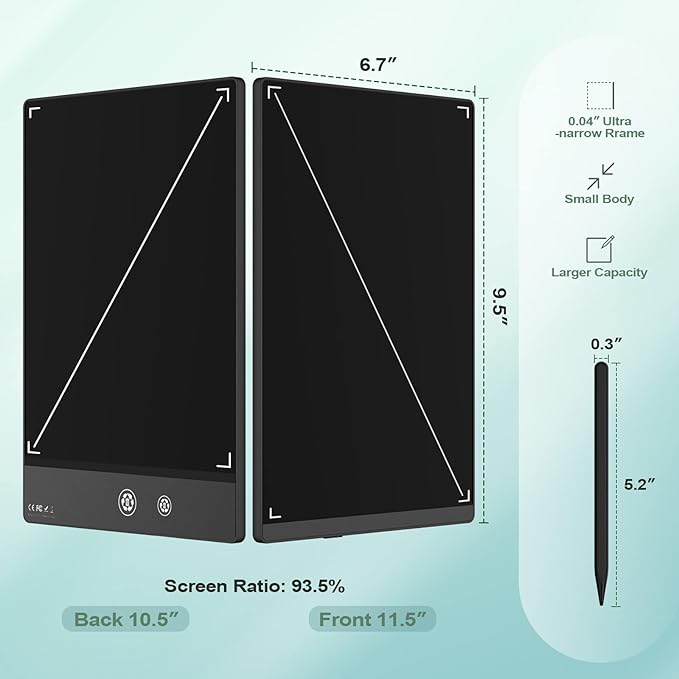 LCD Writing Tablet for Adults- 10.5″ LCD Writing Tablet,Double-Sided Full Screen,Digital Notepad for School,Office,Home,Erasable,Reusable