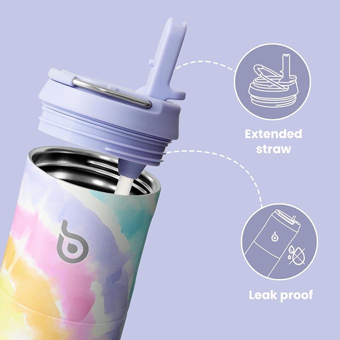 BOTTLE BOTTLE Insulated Water Bottle 24oz with Straw Lid and Handle Sports | for Travel Gym school,Stainless Steel Water Bottles,Double-Wall,Vacuum Metal,Leak Proof,BPA-Free