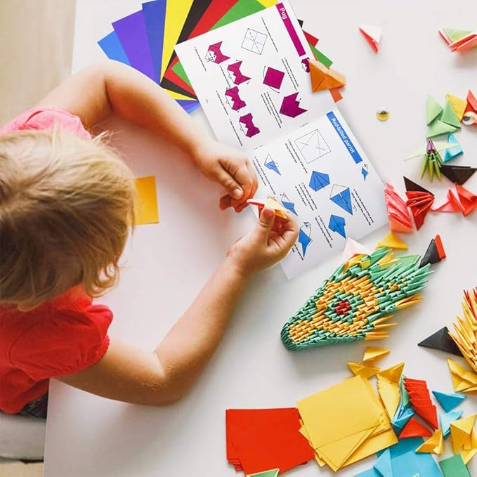 Origami Paper Kit with Instructions Book 20 Easy Origami Projects 6x6 Inch Origami Paper Double Sided Square Colorful Folding Paper Set for Kids Adults Beginners Activity