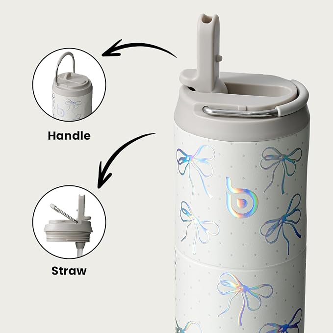 BOTTLE BOTTLE Insulated Water Bottle 24oz with Straw Lid and Handle Sports | for Travel Gym school,Stainless Steel Water Bottles,Double-Wall,Vacuum Metal,Leak Proof,BPA-Free