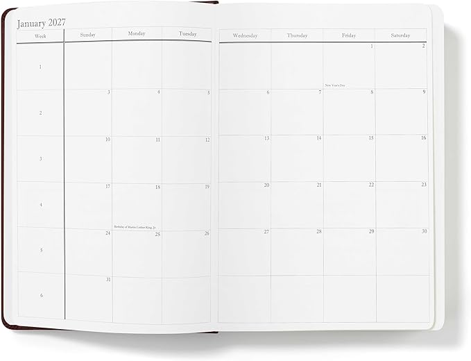 Wykeham's Executive 2026-27 Daily Journal Planner – Customization Available – Mid-Year Academic Diary – July 2026 to June 2027 (Personalized Conker, 8.5"×5.5")