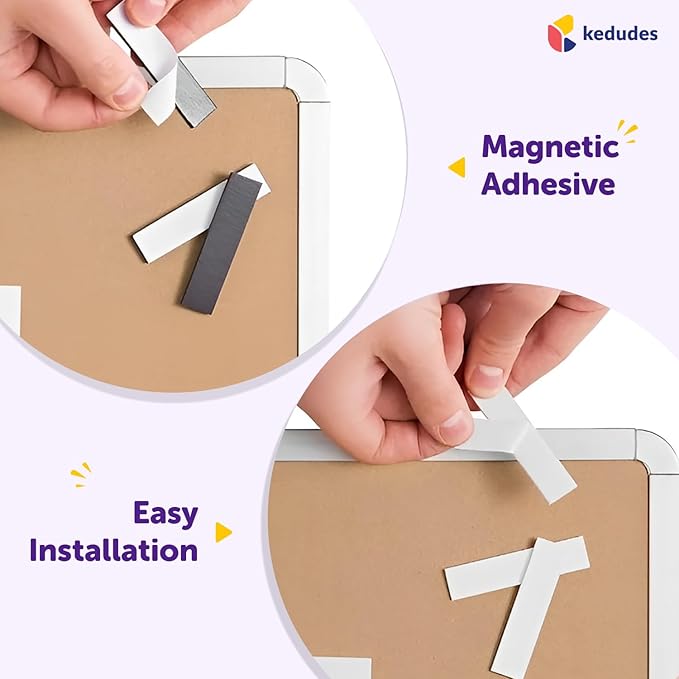 Kedudes Magnetic 8.5’’ x 11’’ Small Dry Erase Whiteboard - Includes 6 Magnetic Dry Erase Markers, Assorted Colors - Small Board for Fridge, Locker, Office, Classroom, Dorm Room