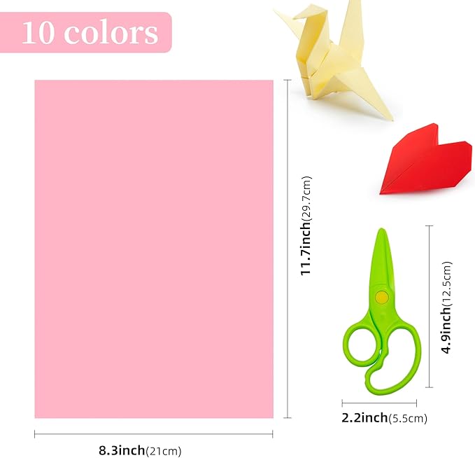 AIMI Construction Paper 100 Sheets Assorted Colors Bulk for School Supplies A4 Copy Paper Classroom Supplies Elementary Great for Arts Painting Coloring Drawing Creating Crafts