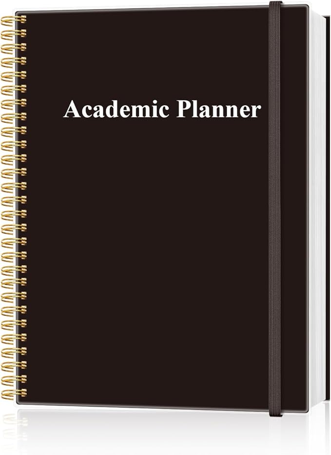 Academic Planner for 2026-2027 or Anytime - Undated Weekly Student Planner For Homeschool, High School, College & Nursing Students, 200 Pages, 8.5" x 11", Black