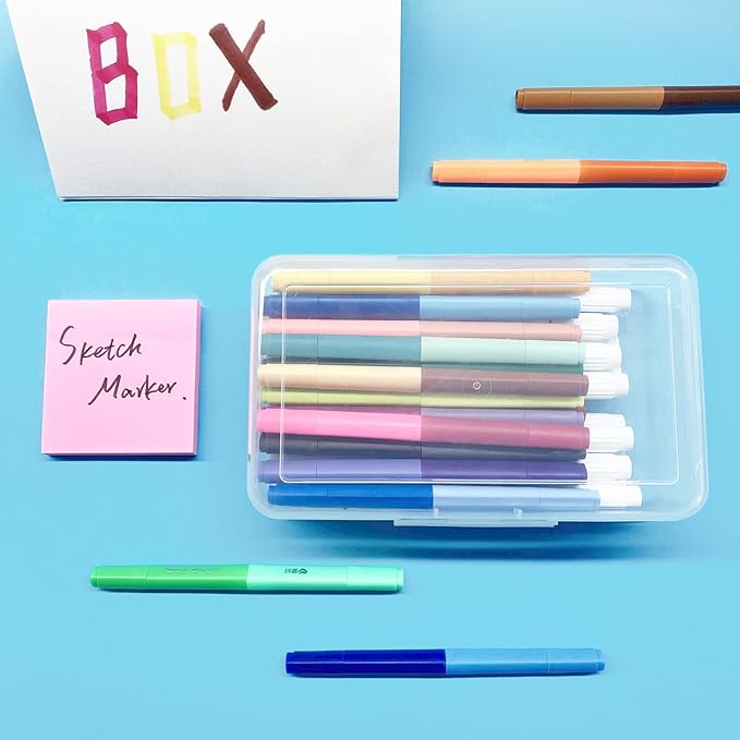 Ykimok Large Capacity Clear Pencil Box, Pencil Case, Plastic Pencil Boxes, Stackable Design, Supply Boxes for School Classroom, 4-Pack (Clear)…